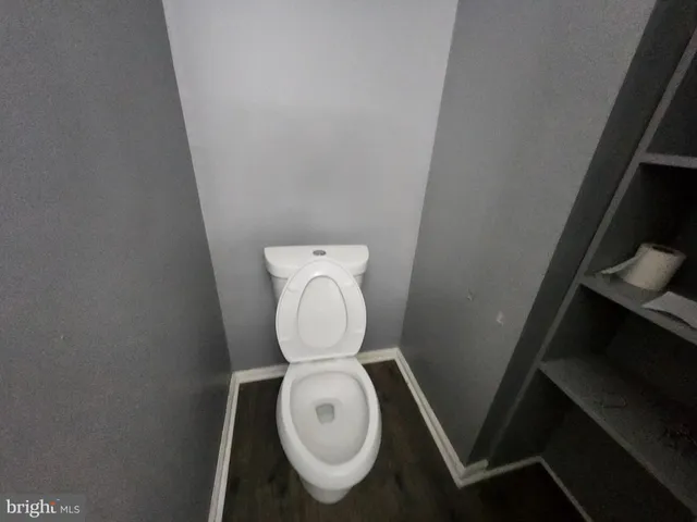 a close up of a toilet