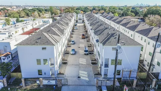 a view of a city with tall buildings