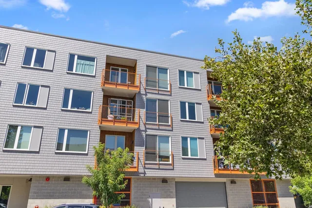 a front view of a building