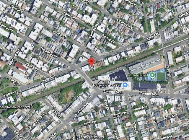 a city view with tall buildings