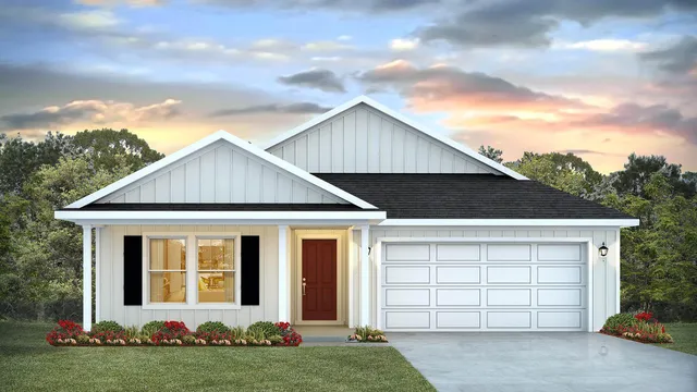 front view of a house with a yard