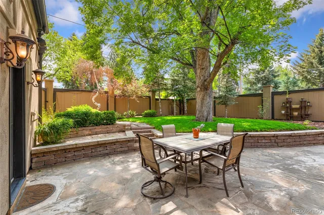 an aerial view of a house with a garden and plants