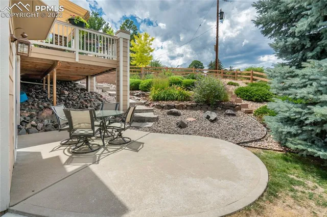 a view of street with sitting area