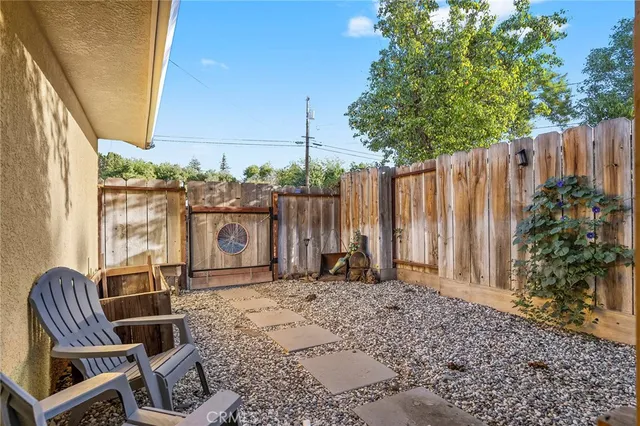 a view of outdoor space with seating area