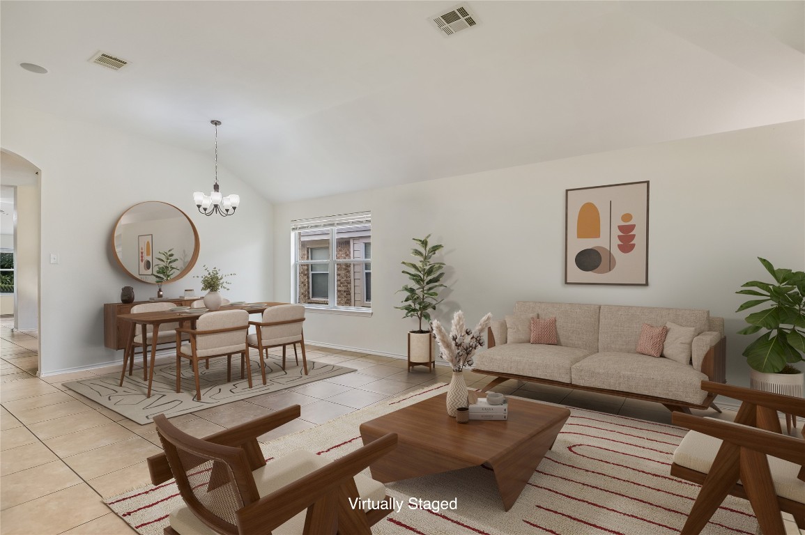 1901 Rachel Lane Round Rock, TX 78664 - Photo 5 of 35 Virtually Staged - Living & Dining Room