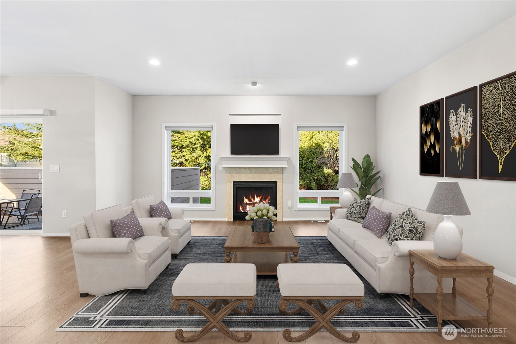 191 Cascadia Loop Sequim, WA 98382 - Photo 20 of 40 a living room with furniture fireplace and window
