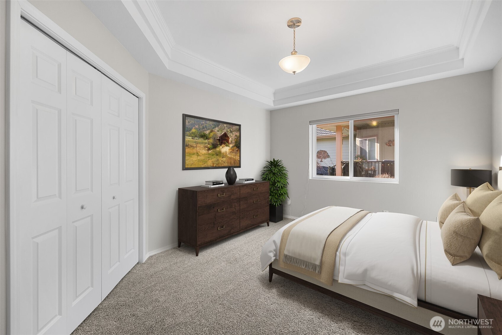 191 Cascadia Loop Sequim, WA 98382 - Photo 36 of 40 a bedroom with a bed and a window