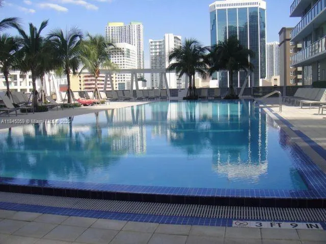a view of swimming pool from a lake view