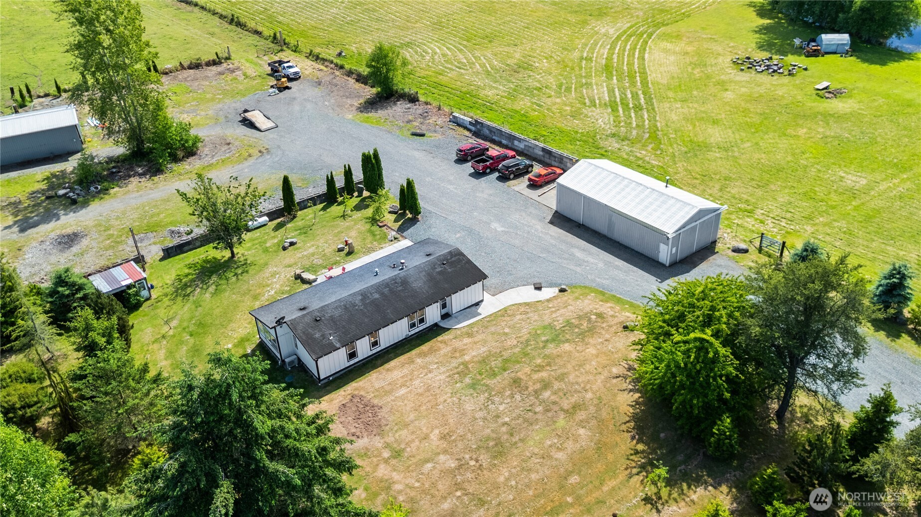 3471 Birch Bay Lynden Road Custer, WA 98240 - Photo 36 of 38 an aerial view of a house with a swimming pool