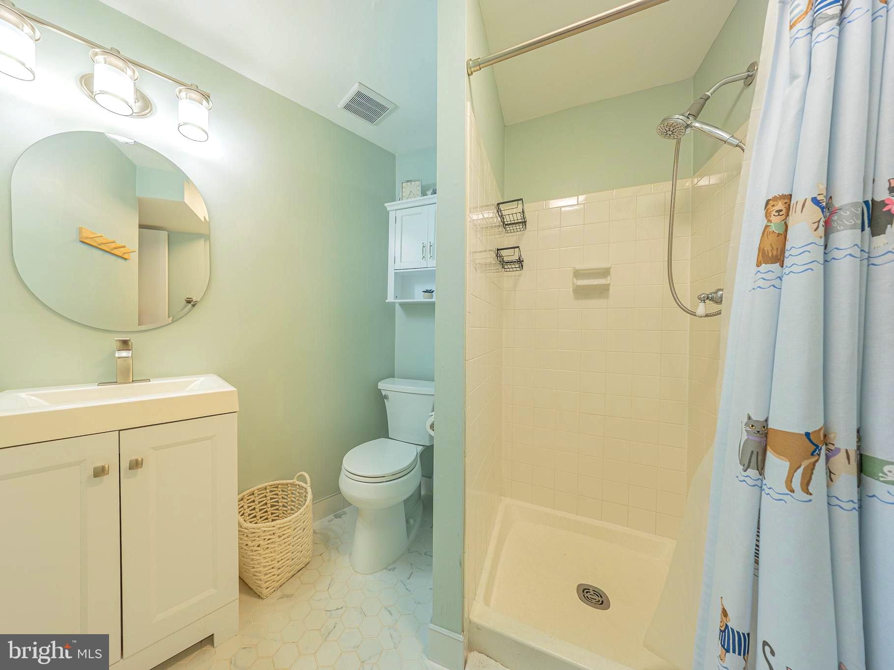 11287 Silentwood Lane Reston, VA 20191 - Photo 7 of 21 Updated lower level bath with tile floor