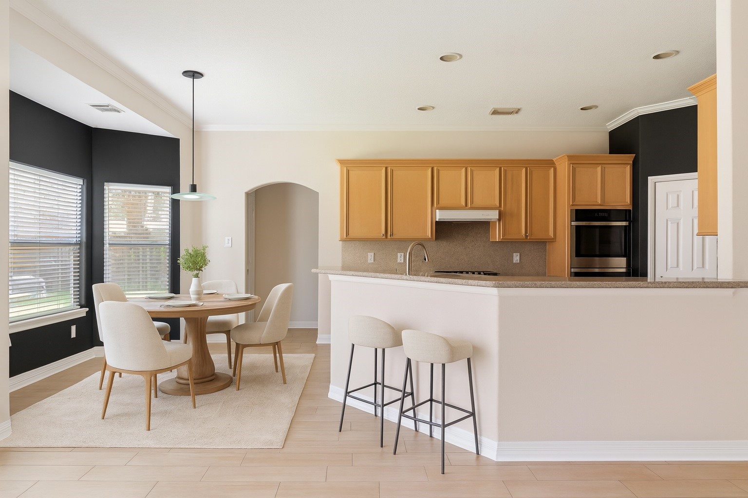 8022 Duffield Lane Houston, TX 77071 - Photo 9 of 19 a view of a dining room with furniture window and outside view