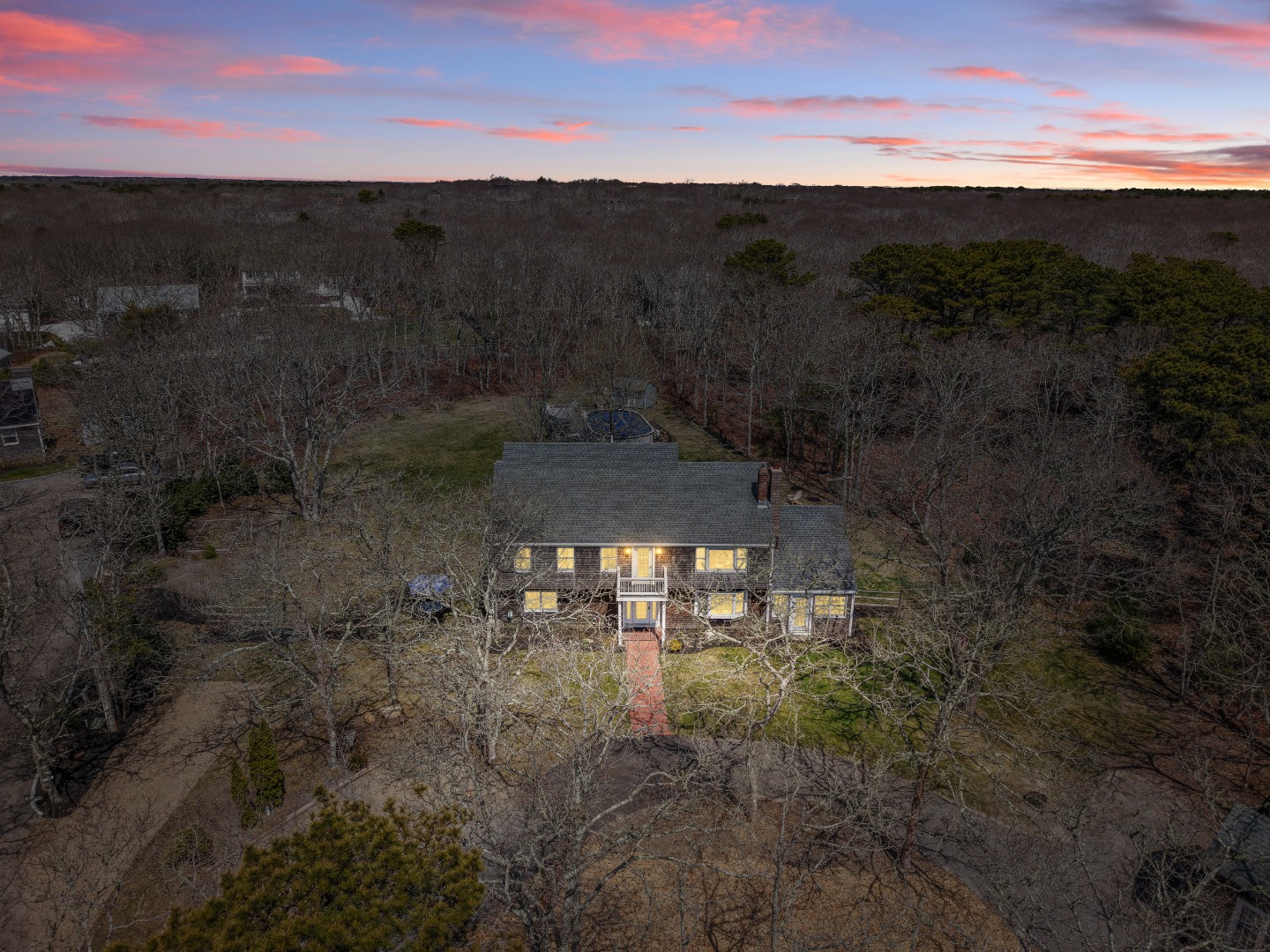 357 West Tisbury Road Edgartown, MA 02539 - Photo 30 of 33 a view of a lake with sunset view