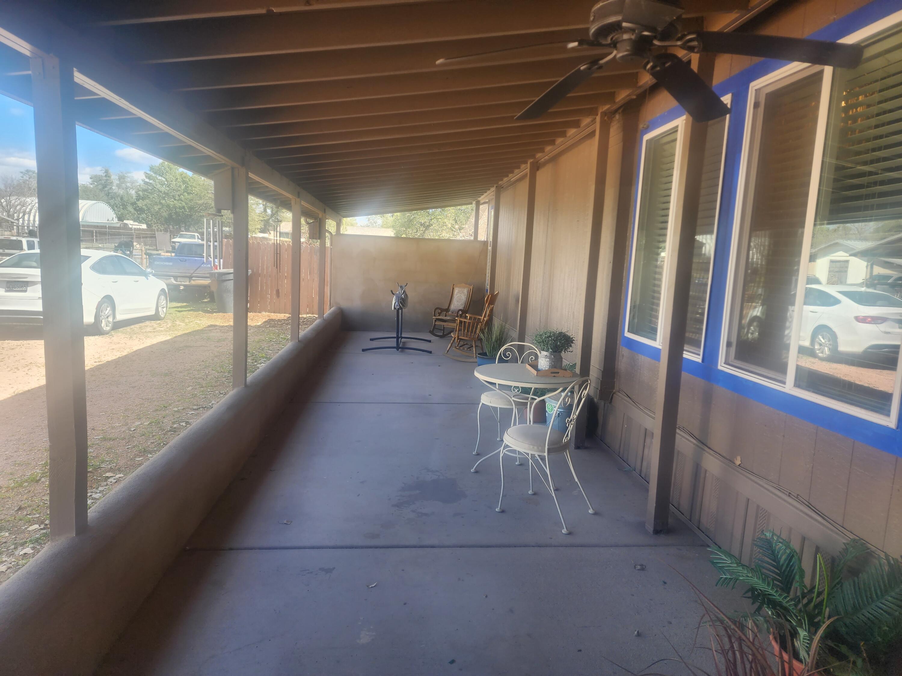 Large covered front patio