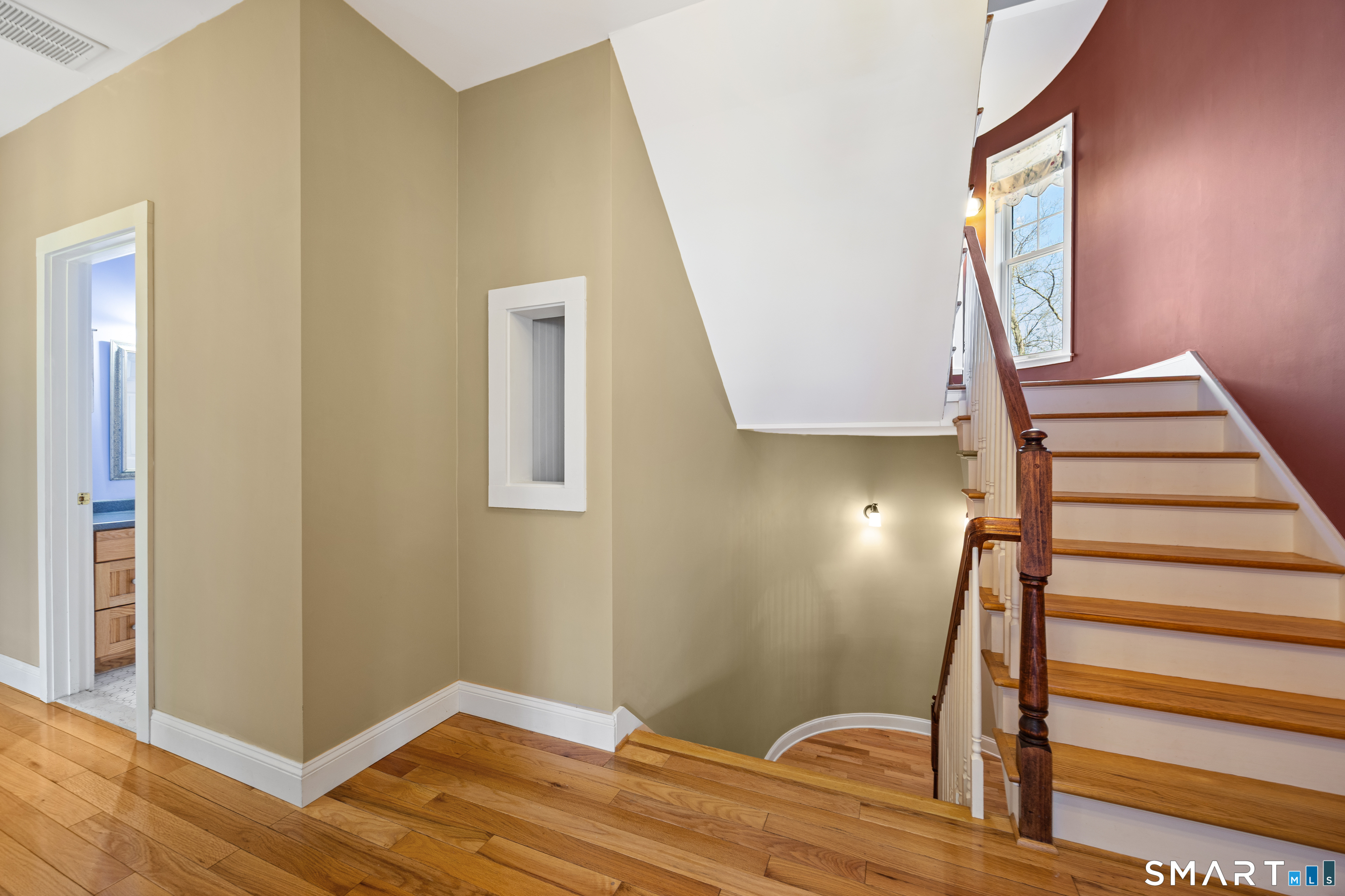 51 Louis Road Middlefield, CT 06455 - Photo 27 of 39 Hallway on 2nd floor with stairs heading up to 3rd Floor