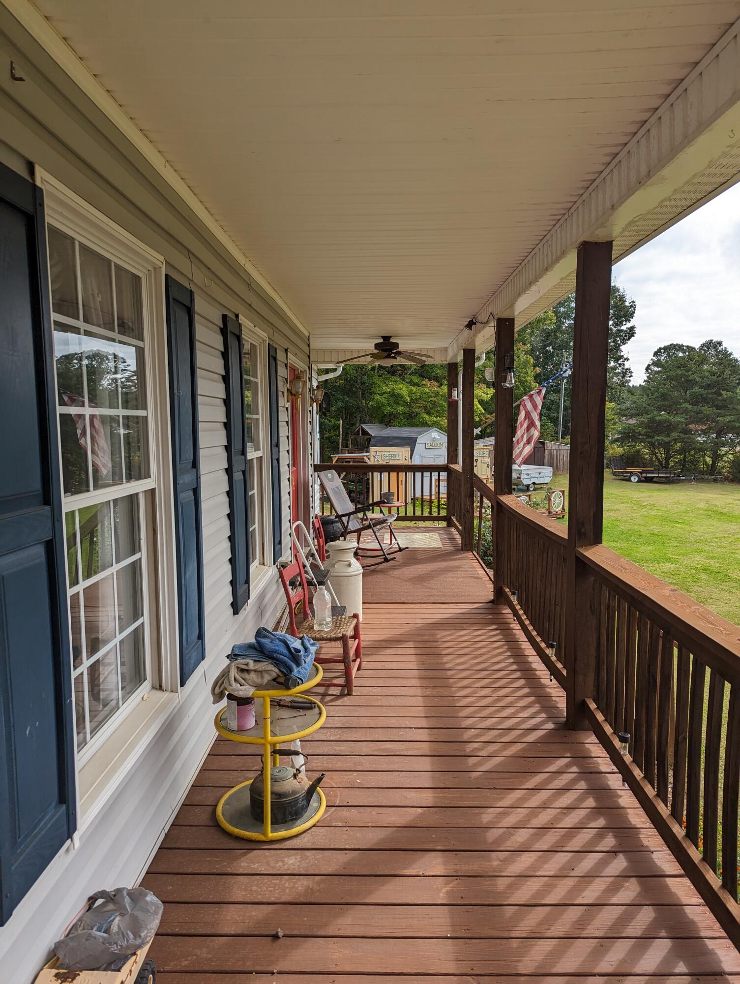 4715 Providence Church Road Ferrum, VA 24088 - Photo 3 of 46 a view of a balcony with wooden floor and wooden floor