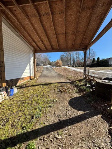 a view of a backyard of a house
