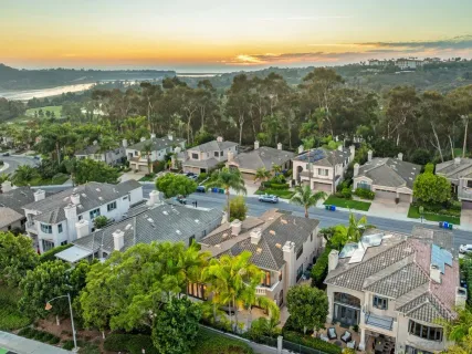 an aerial view of multiple house