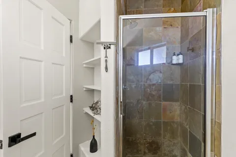 a bathroom with a shower