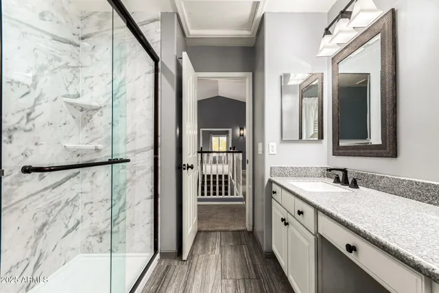 a swimming pool with outdoor seating and yard