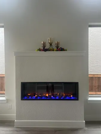 a view of a fireplace