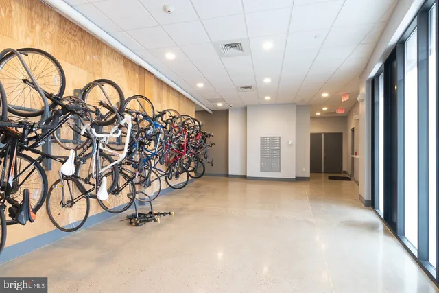 a view of an entryway with a chandelier