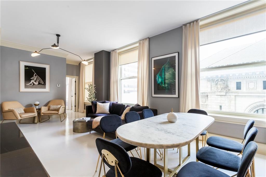 57 Forsyth Street Northwest, Unit 5F Atlanta, GA 30303 - Photo 18 of 44 a view of a dining room with furniture window and outside view