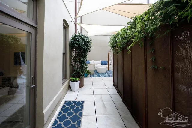 a view of a city from a balcony