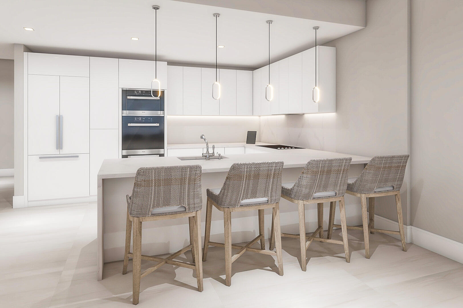 220 Lake Shore Drive, Unit 1910 Lake Park, FL 33403 - Photo 2 of 45 a kitchen with stainless steel appliances kitchen island granite countertop a table chairs sink and cabinets