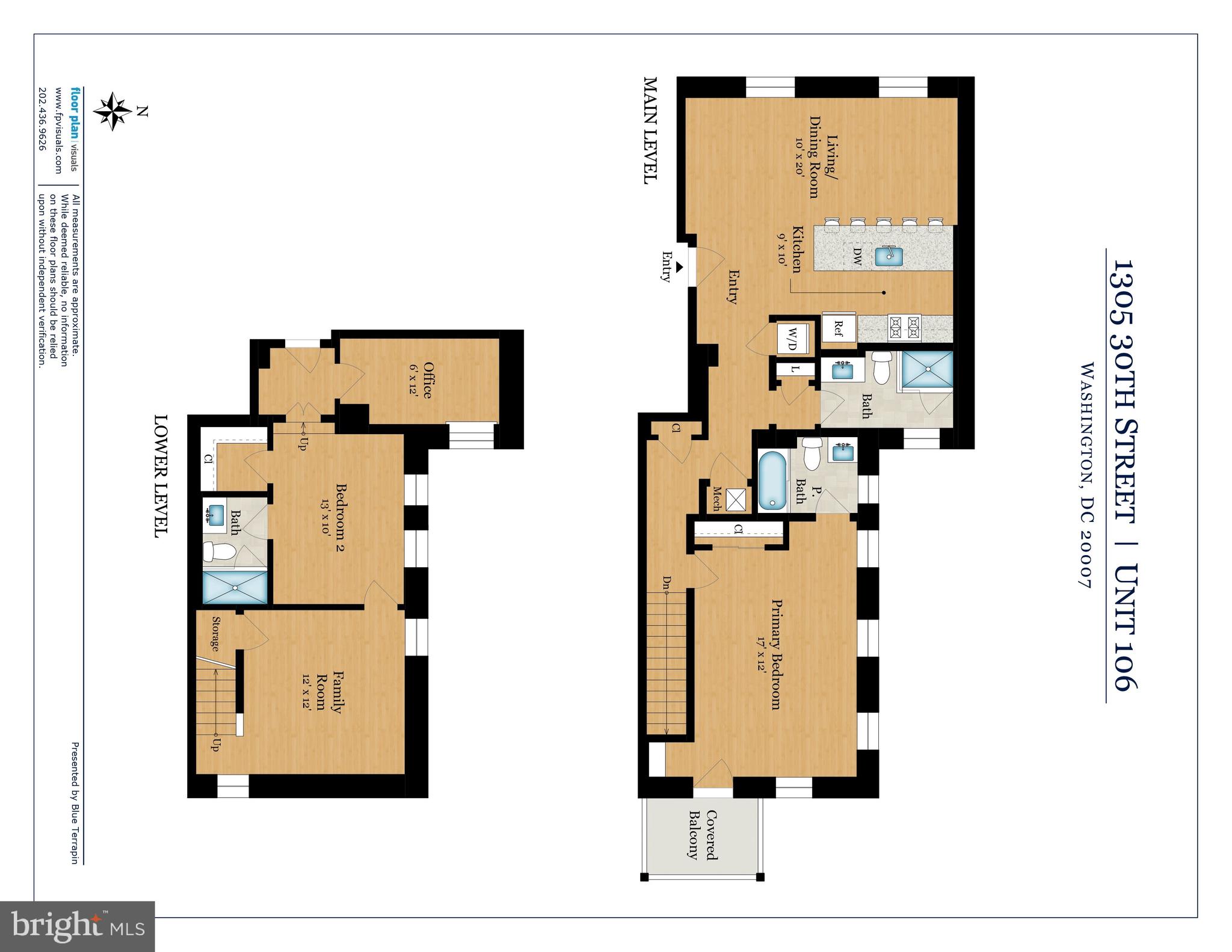 1305 30th Street Northwest, Unit 106 Washington, DC 20007 - Photo 14 of 14 Floor Plans