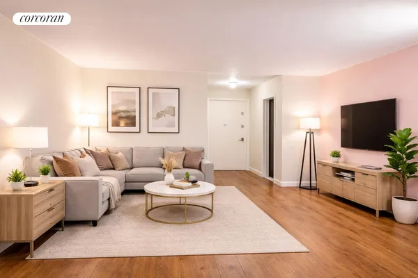 a view of a dining room with furniture and window
