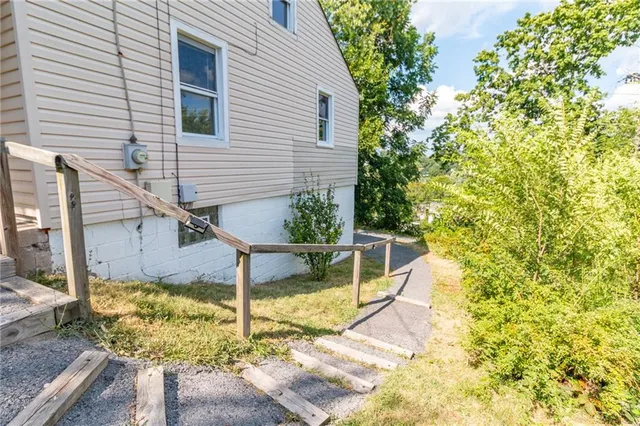 a house view with a backyard space