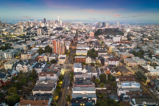 an aerial view of a city