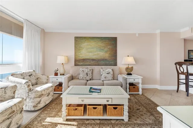 a living room with furniture and a couch