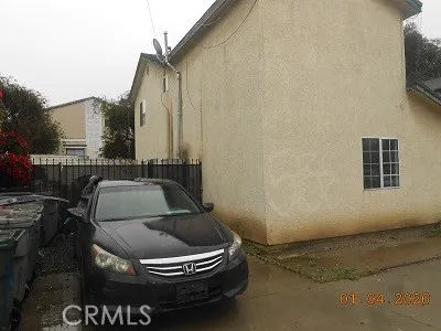 a car parked in front of a building