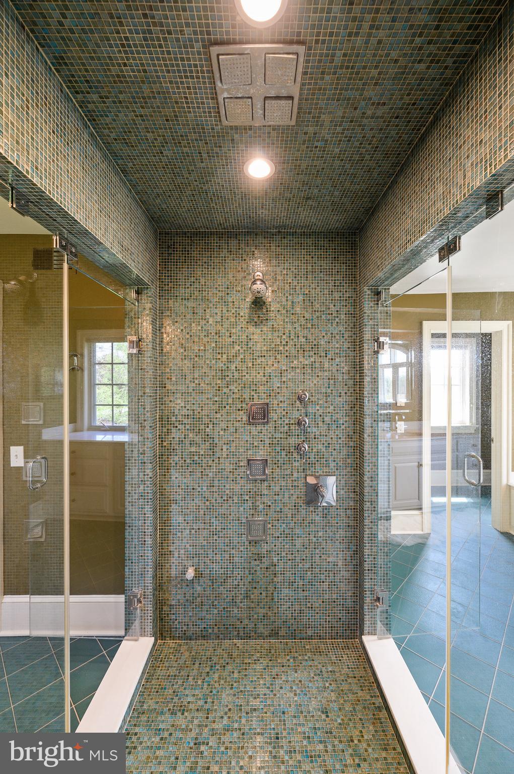 113 Brooke Farm Road Wayne, PA 19087 - Photo 31 of 58 Glass-tiled shower has body sprays & rain shower