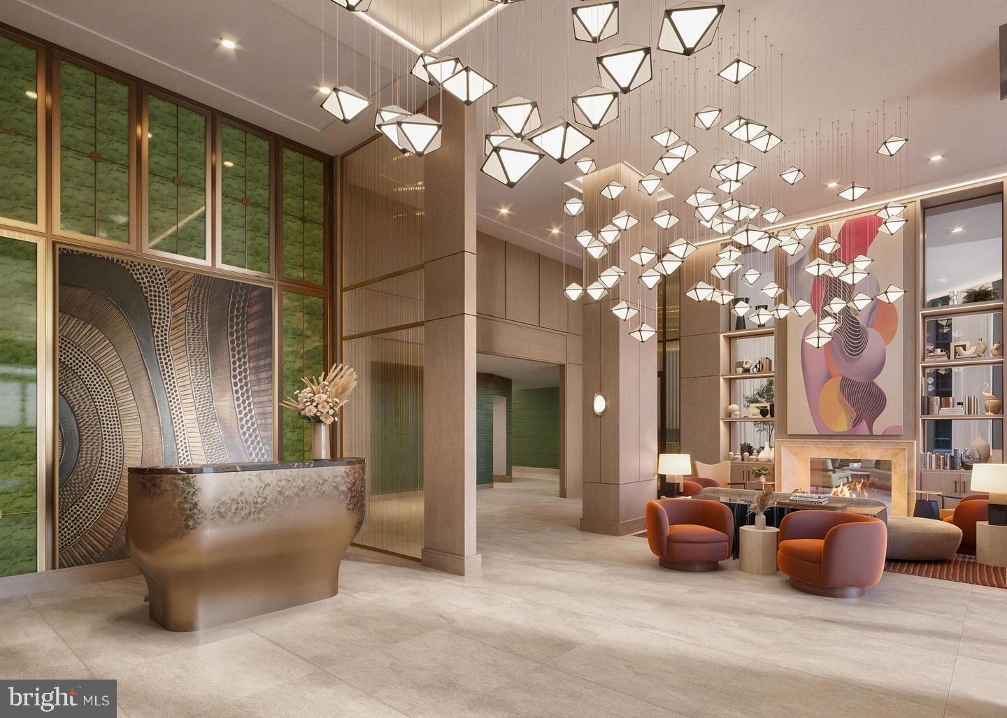 2601 Calvert Street Northwest, Unit 1706 Washington, DC 20008 - Photo 4 of 33 a lobby with furniture and chandelier