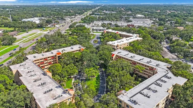 an aerial view of a house