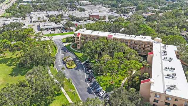 an aerial view of a city