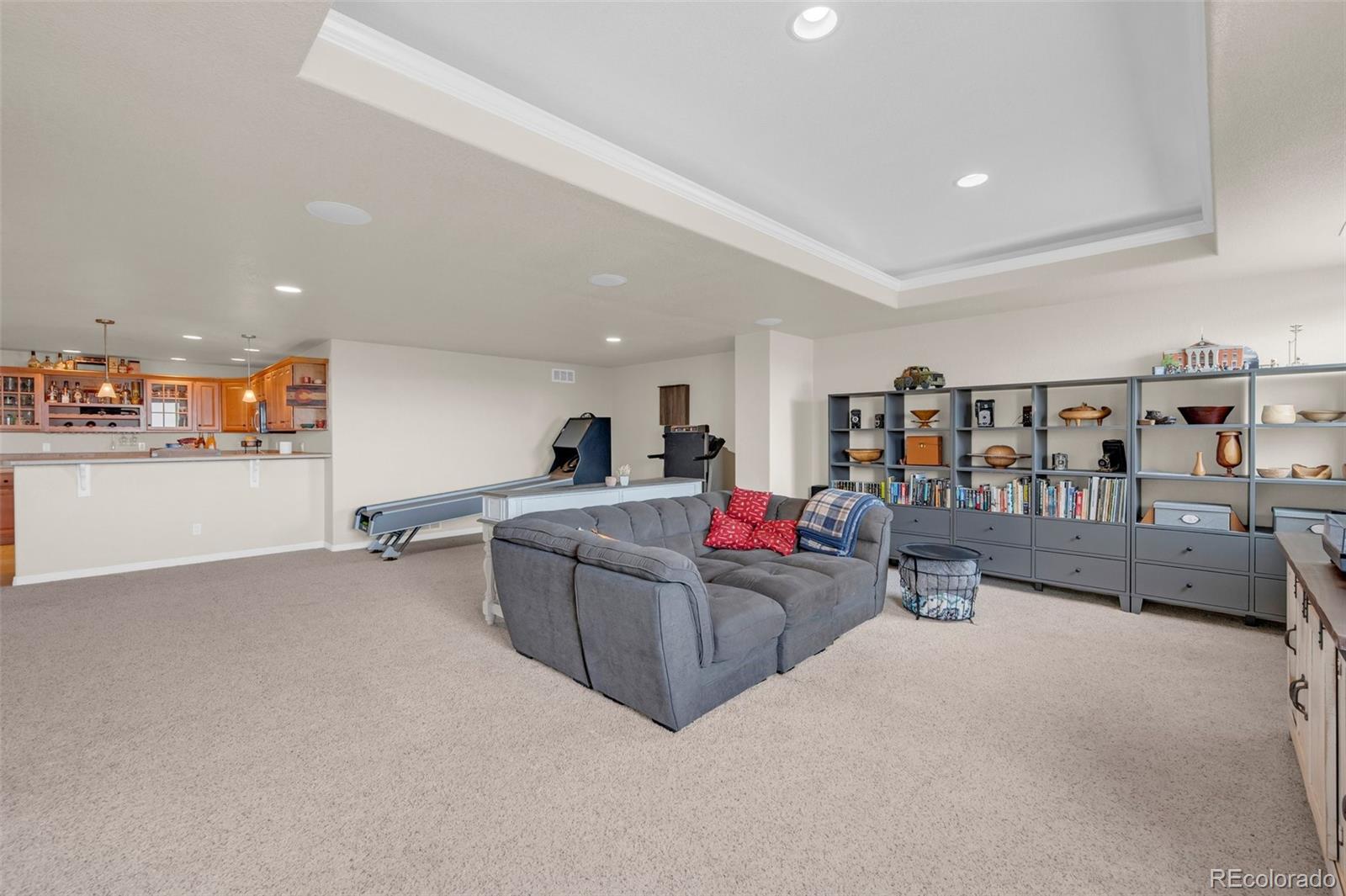 2382 Antelope Ridge Trail Parker, CO 80138 - Photo 38 of 49 a living room with furniture and a flat screen tv