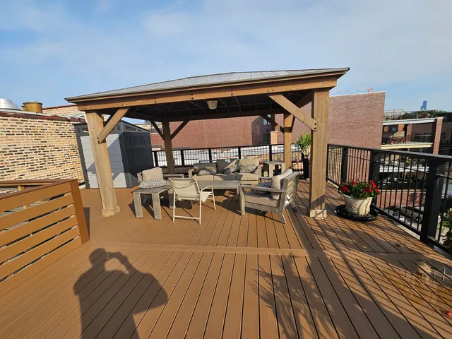 a view of terrace with seating space