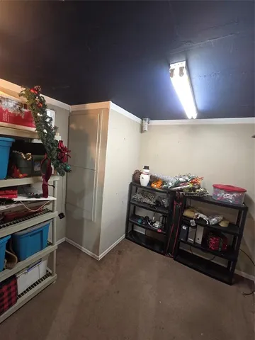 a car parked in a garage