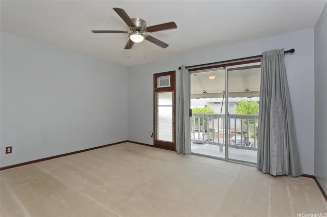 a view of interior space with wooden floor