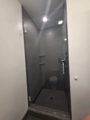 a bathroom with a shower
