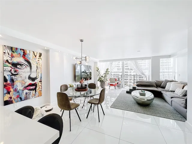a view of a dining room and livingroom furniture