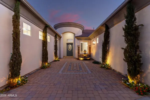 a front view of a house