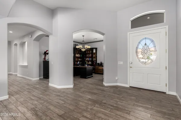 a living room with furniture