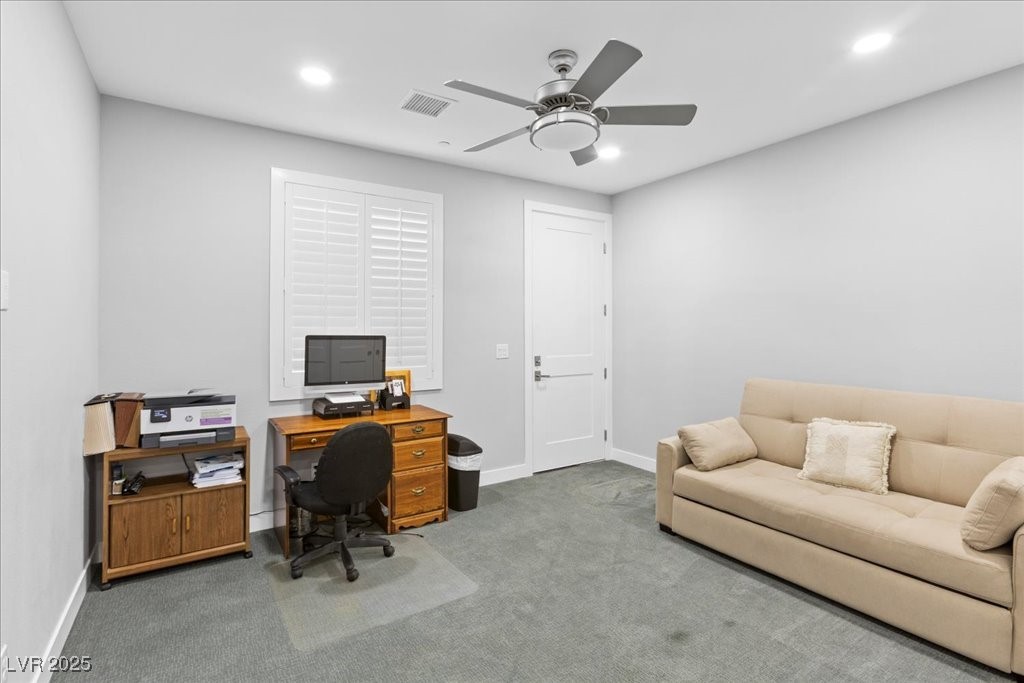 259 Milan Street Henderson, NV 89015 - Photo 67 of 99 Guest house bedroom with recessed lighting and a ceiling fan