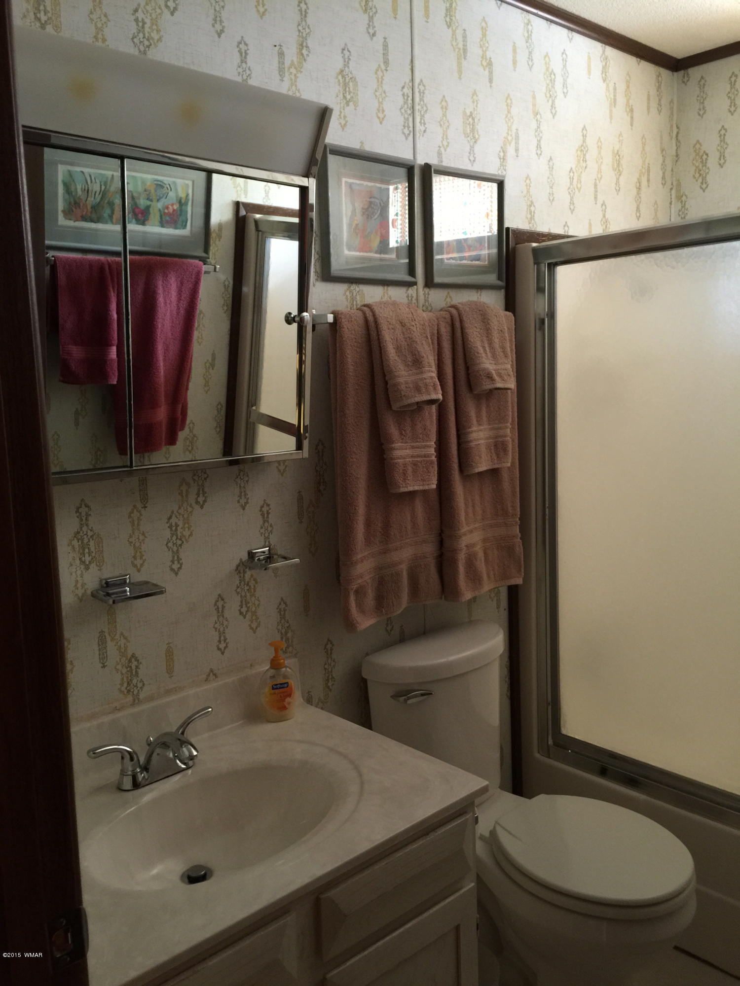 261 Powderhorn Lane Lakeside, AZ 85929 - Photo 25 of 31 a bathroom with a sink toilet and shower