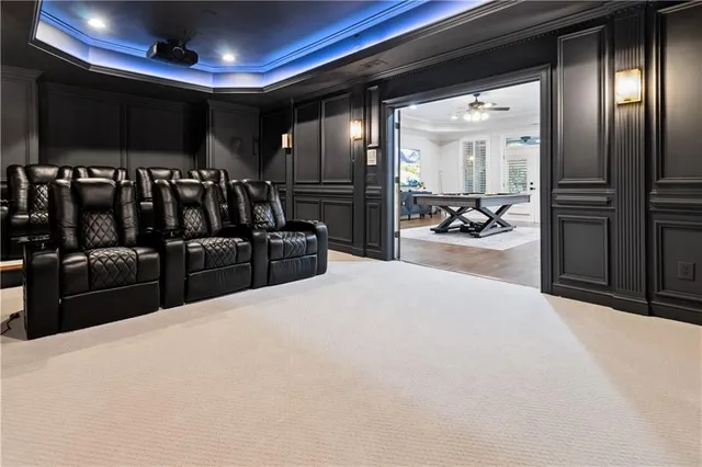 an aerial view of a house with a garden