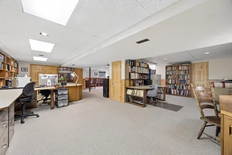 a view of a room with racks